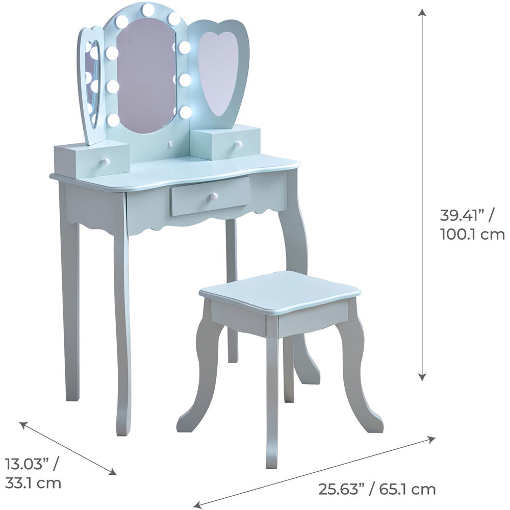 Teamson Kids Light Blue Heart Glow Play Vanity Set Image 8