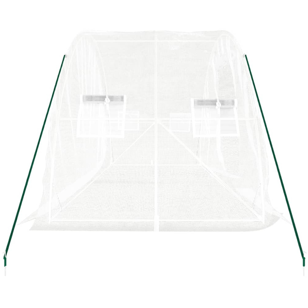 vidaXL White Polyethylene Galvanised Steel Frame 16.4 x 6.5ft Greenhouse Image 4