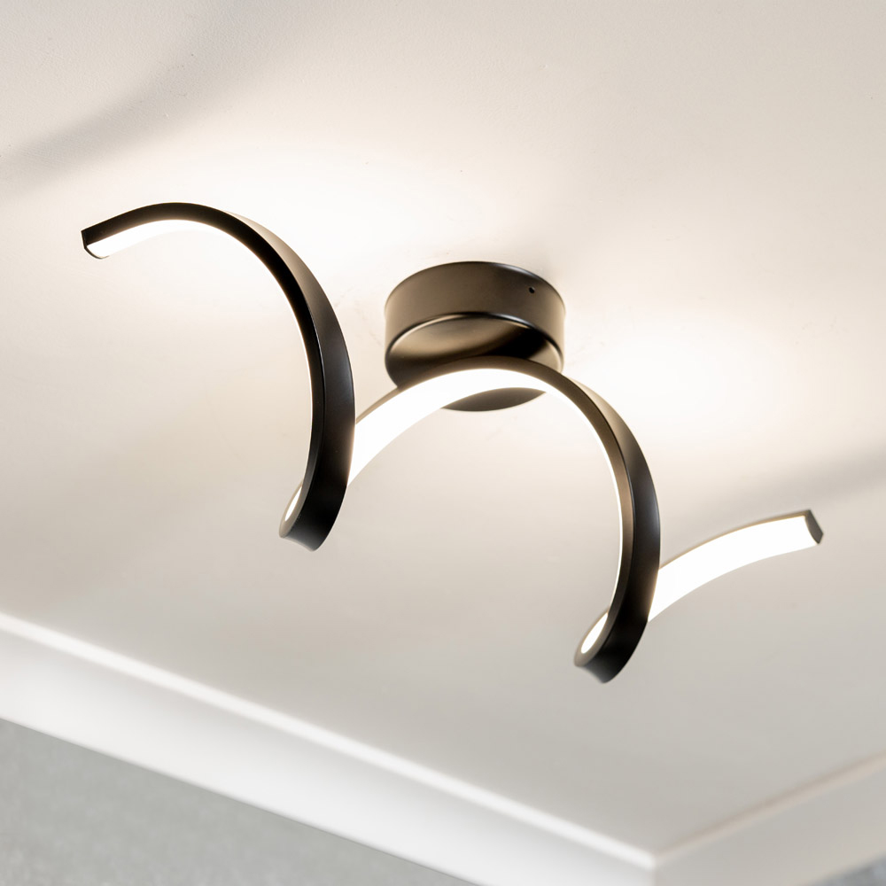 ValueLights Infinity Matt Black Single Twist IP44 Integrated LED Wall Light Image 8