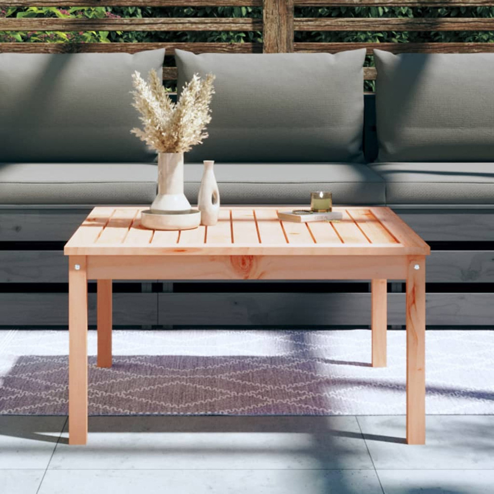 vidaXL Natural Solid Douglas Wood Slatted Garden Table 82.5 x 82.5cm Image 7