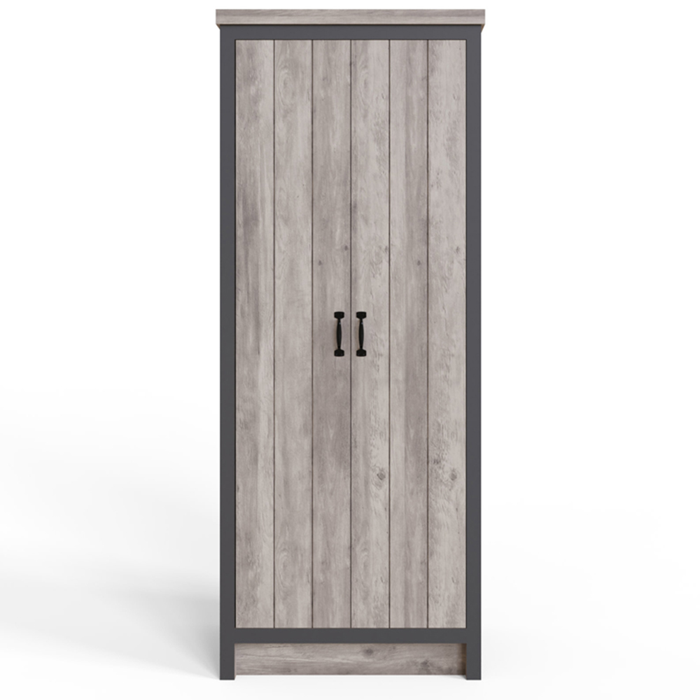 GFW Boston 2 Door Grey Wardrobe Image 2
