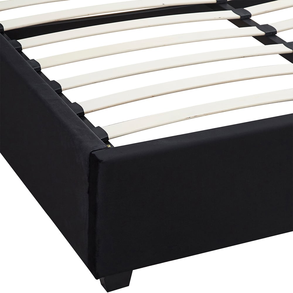 Seconique Madison King Size Black Velvet Fabric Gas Lift Ottoman Bed Frame Image 6