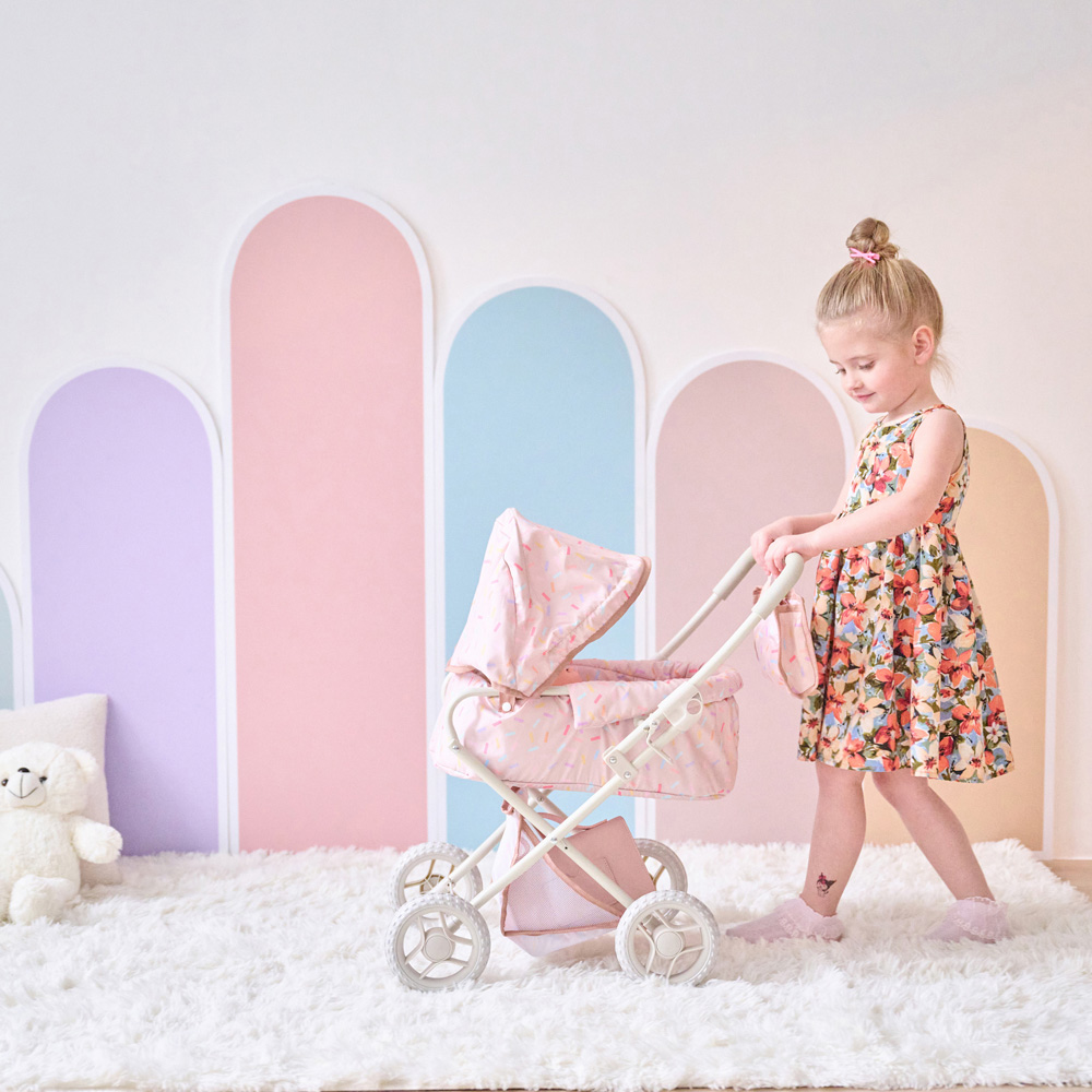 Teamson Kids Beige Olivia's Little World Confetti Classic Doll Stroller Image 4