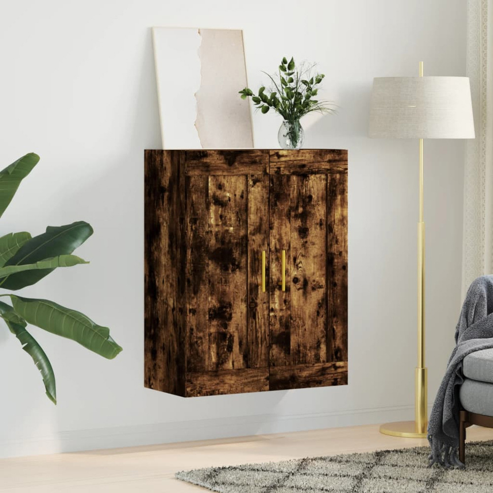 vidaXL 2 Door Smoked Oak Wall Mounted Cabinet Image 3