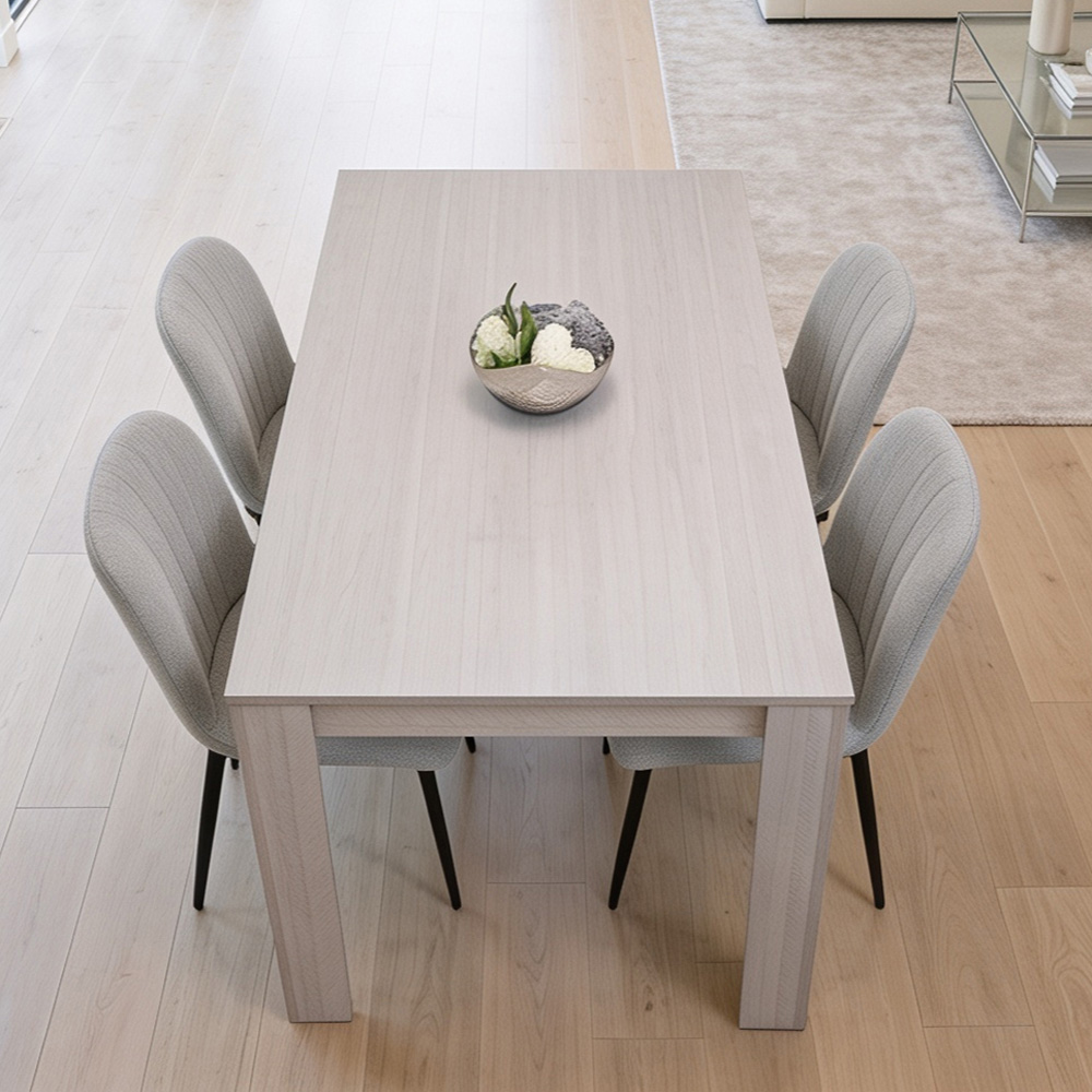 Kosy Koala 4 Seater Wooden Effect Arrow Tabletop Dining Set Grey Image 2