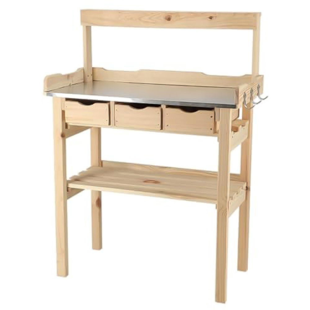 Fallen Fruits 3 Drawer Single Shelf Natural Potting Table Image 1