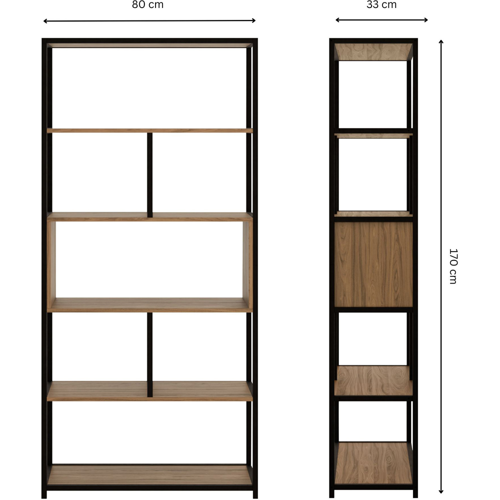 GFW Crue 5 Shelf Walnut Shelving Unit Image 9