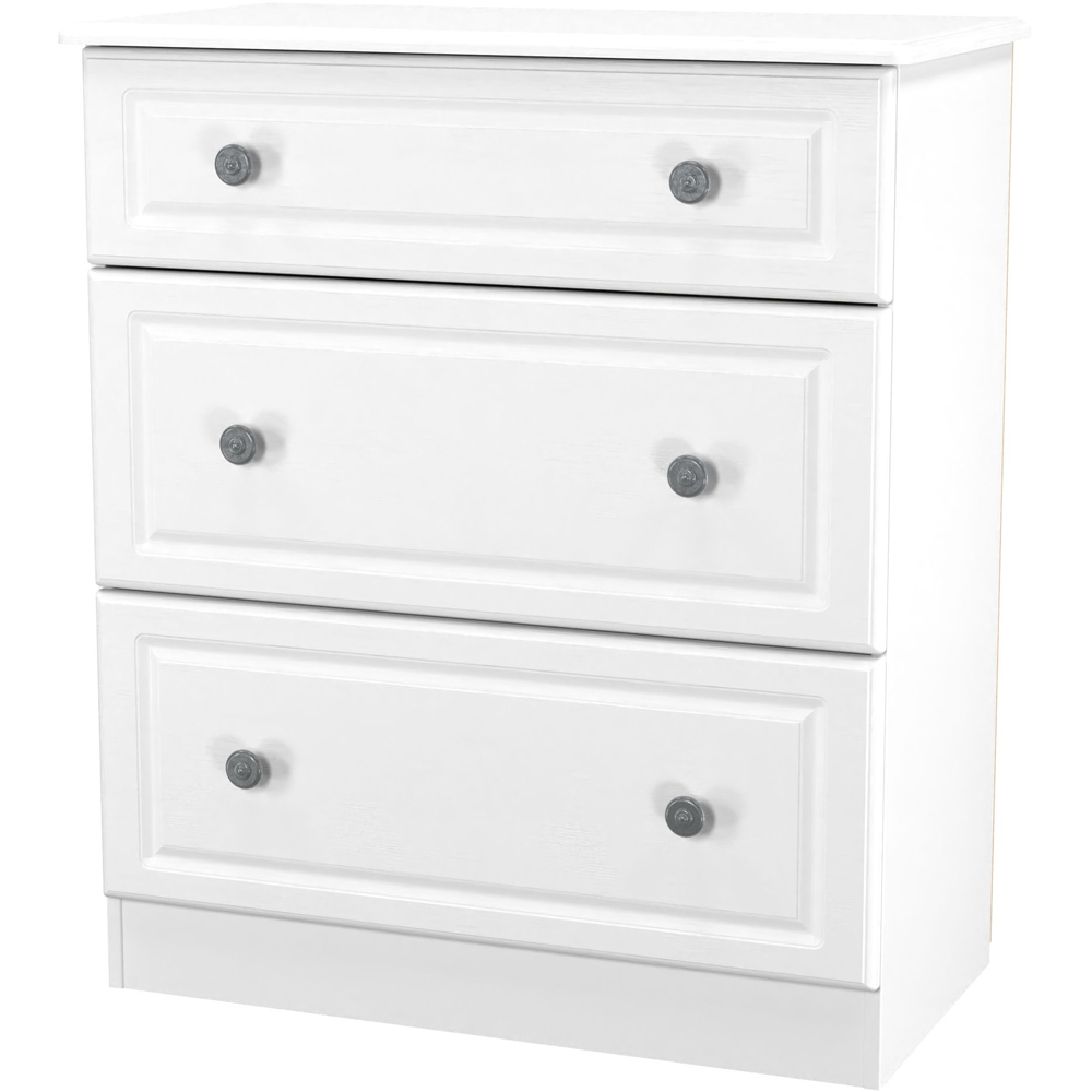 Crowndale Pembroke 3 Drawer Matt White Deep Chest of Drawers Ready Assembled Image 3