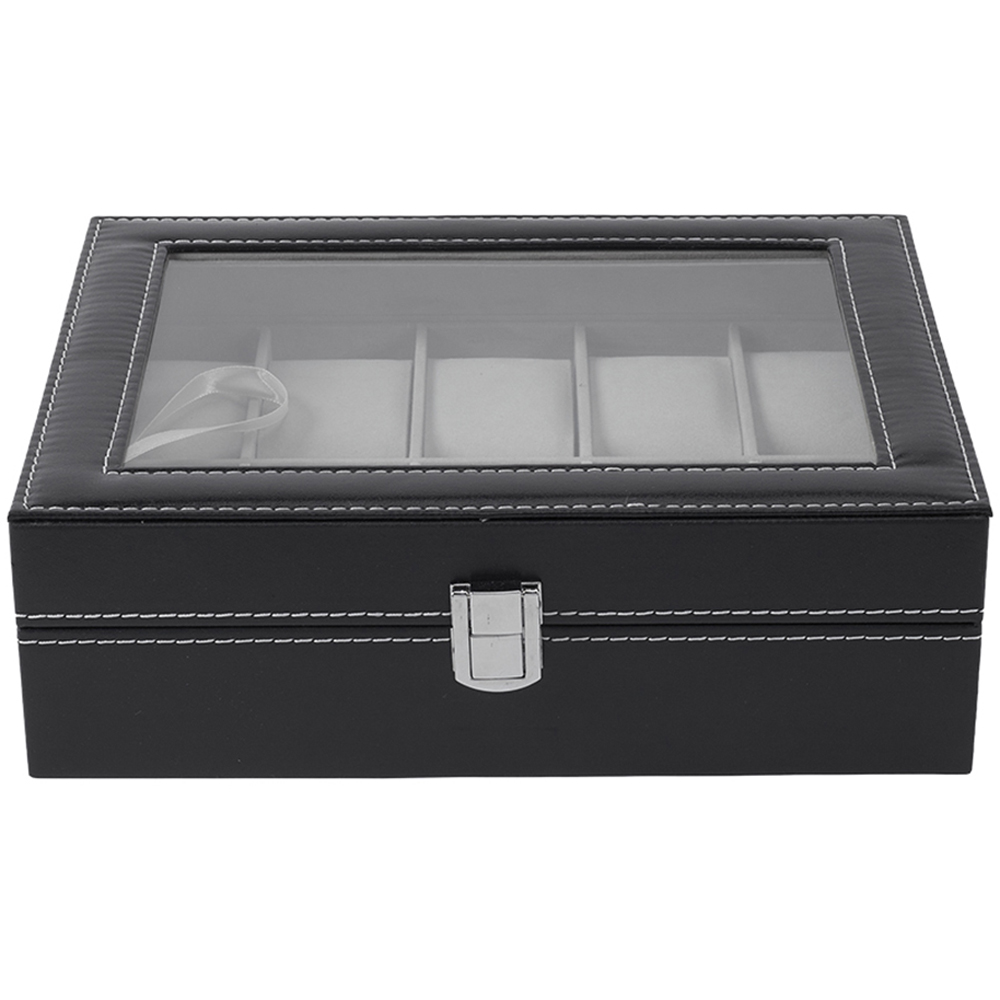 Living and Home 10 Slot Premium Faux Leather Watch Case Image 1