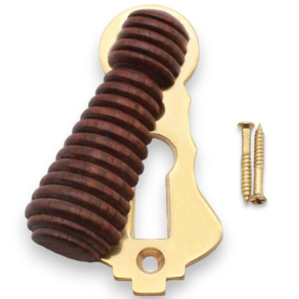Spira Brass Rosewood Beehive Polished Brass Escutcheon Image 4