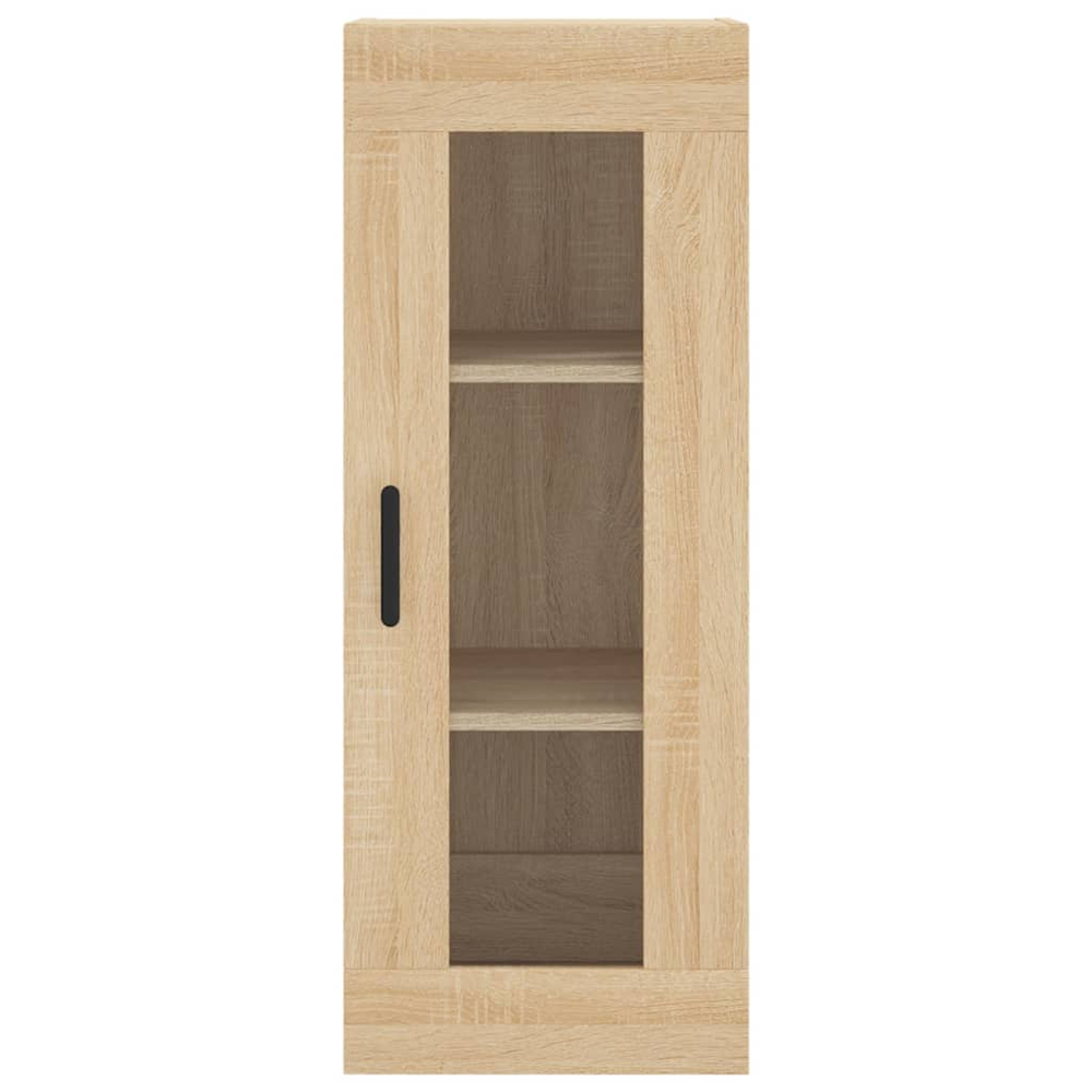 vidaXL Single Glass Door 3 Drawer Sonoma Oak Highboard Image 8