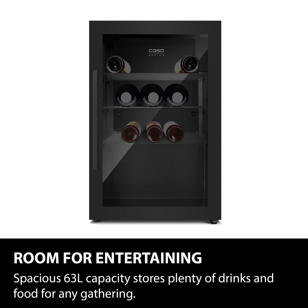 CASO Design 702 Black BBQ Wine Cooler with Right Hinge 63L Image 4
