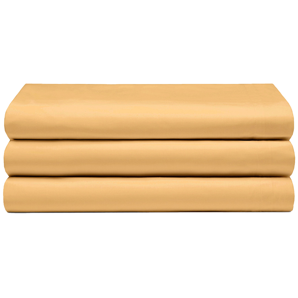 Serene Single Saffron Flat Bed Sheet Image 1