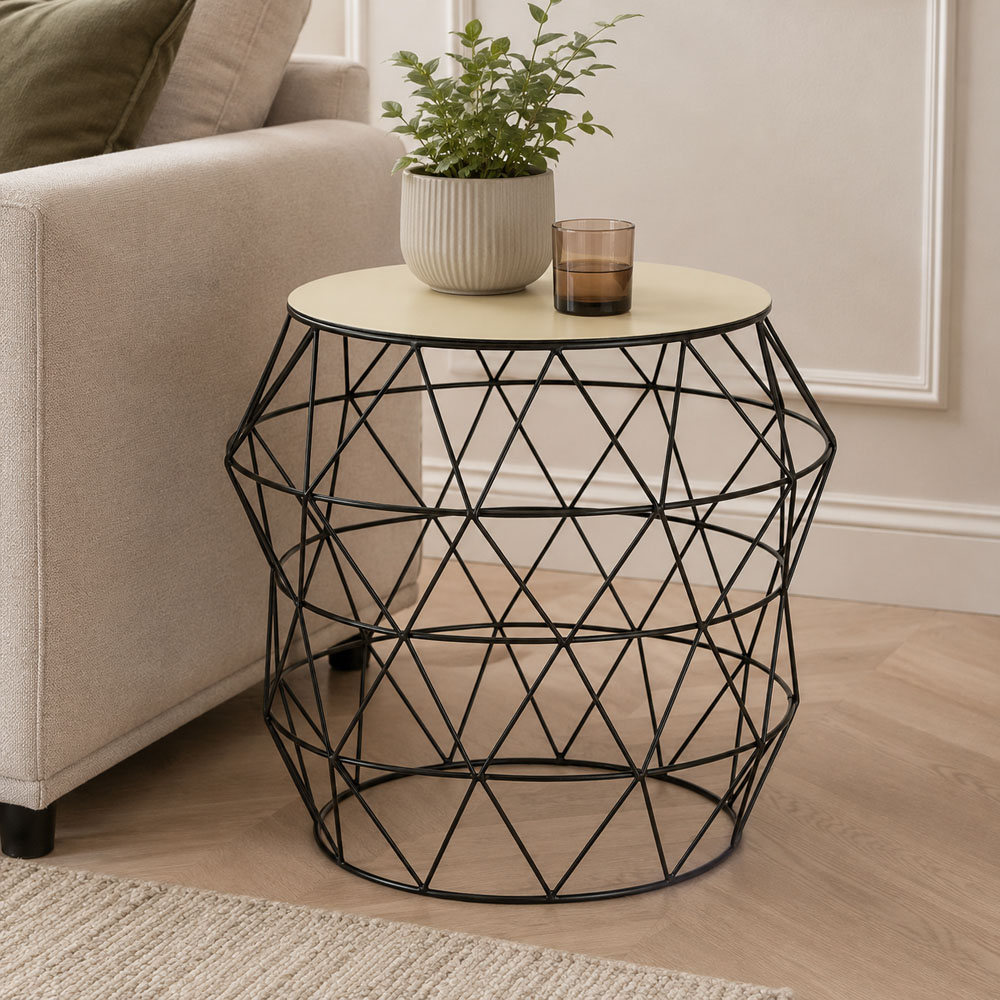 Premier Housewares Corina Ivory Tabletop Side Table Image 3