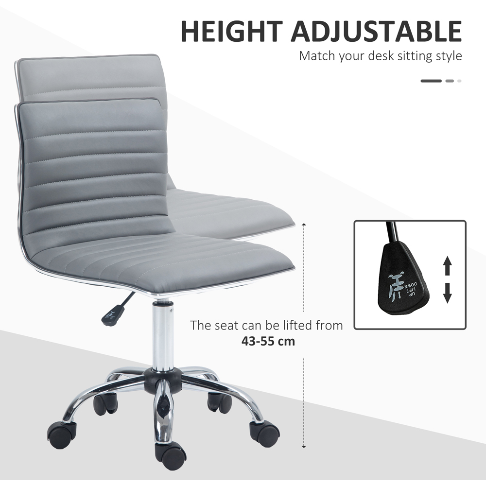 Portland Light Grey PU Leather Swivel Office Chair Image 4