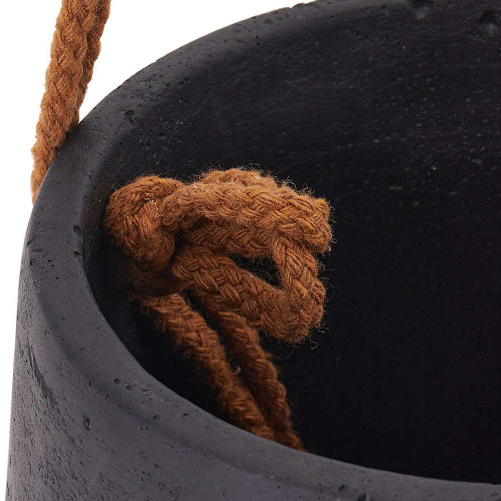 Living and Home Nordic Black Hanging Cement Planter 16cm Image 3