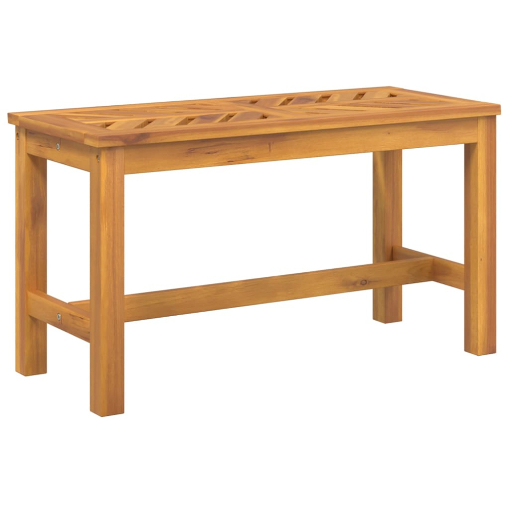 vidaXL Single Seater Solid Wood Acacia Chevron Backrest Garden Bench Image 2
