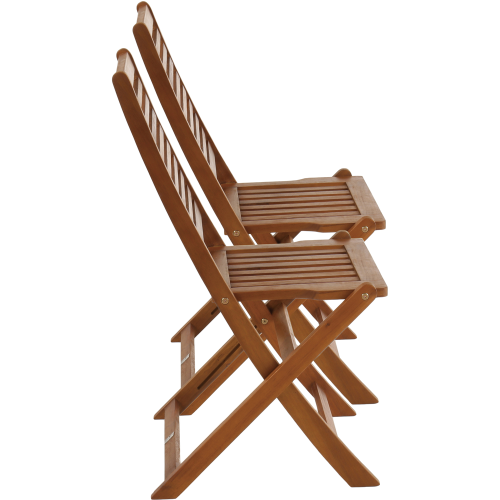 Charles Bentley Set of 2 Acacia Wood Foldable Patio Chair Image 3