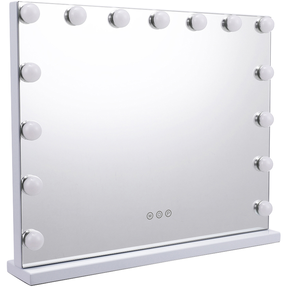 Living and Home Hollywood Vanity Tabletop Mirror with 15 LED Bulb 48 x 58cm Image 3
