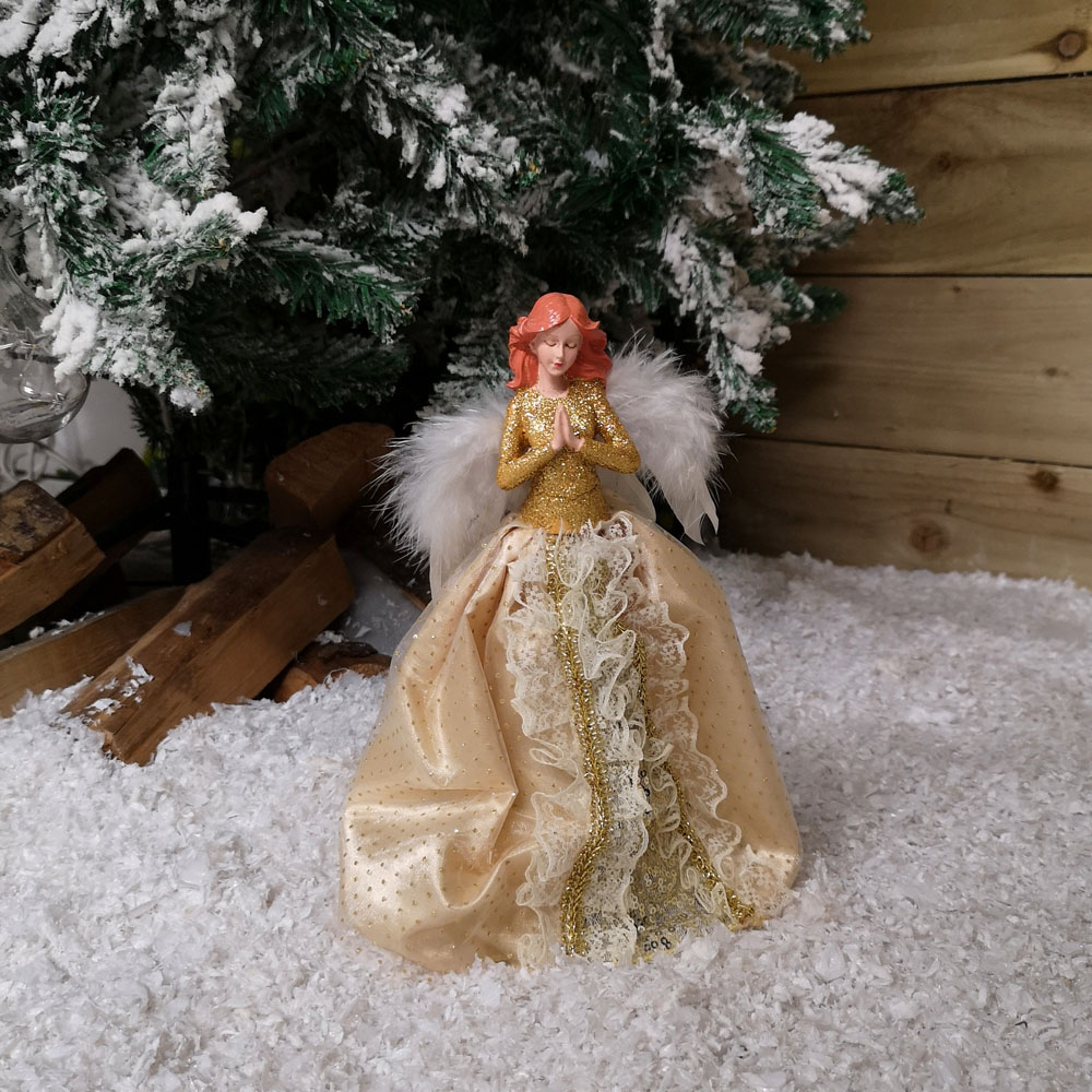 Premier Gold Angel Feather Wings Christmas Tree Topper 25cm Image 3