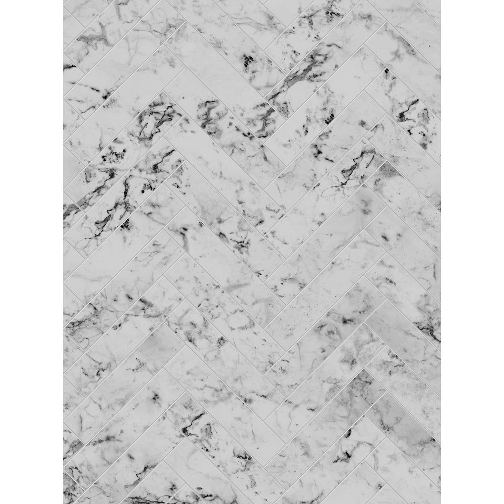 ALLOY Carrara Marble Herringbone Kitchen Hob Splashback 600 x 800 x 4mm Image 2