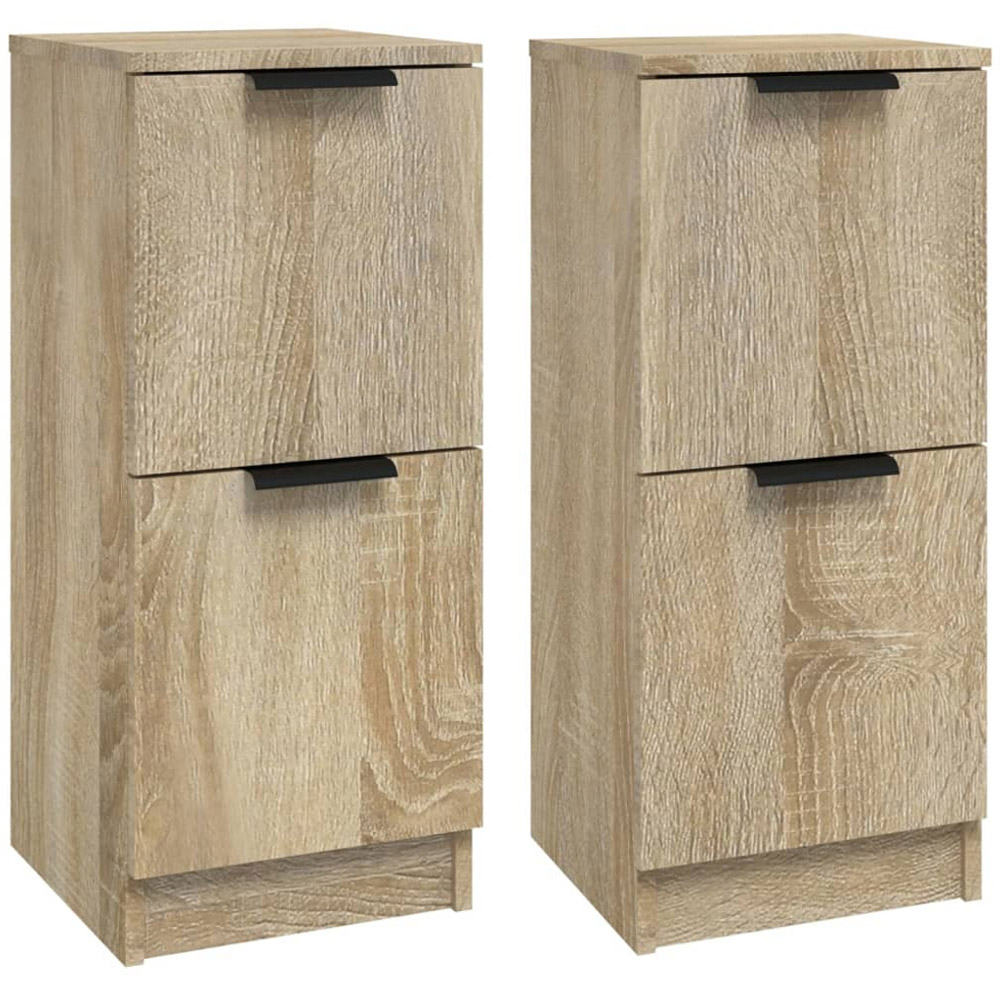 vidaXL 2 Door Sonoma Oak Sideboard Set of 2 Image 2