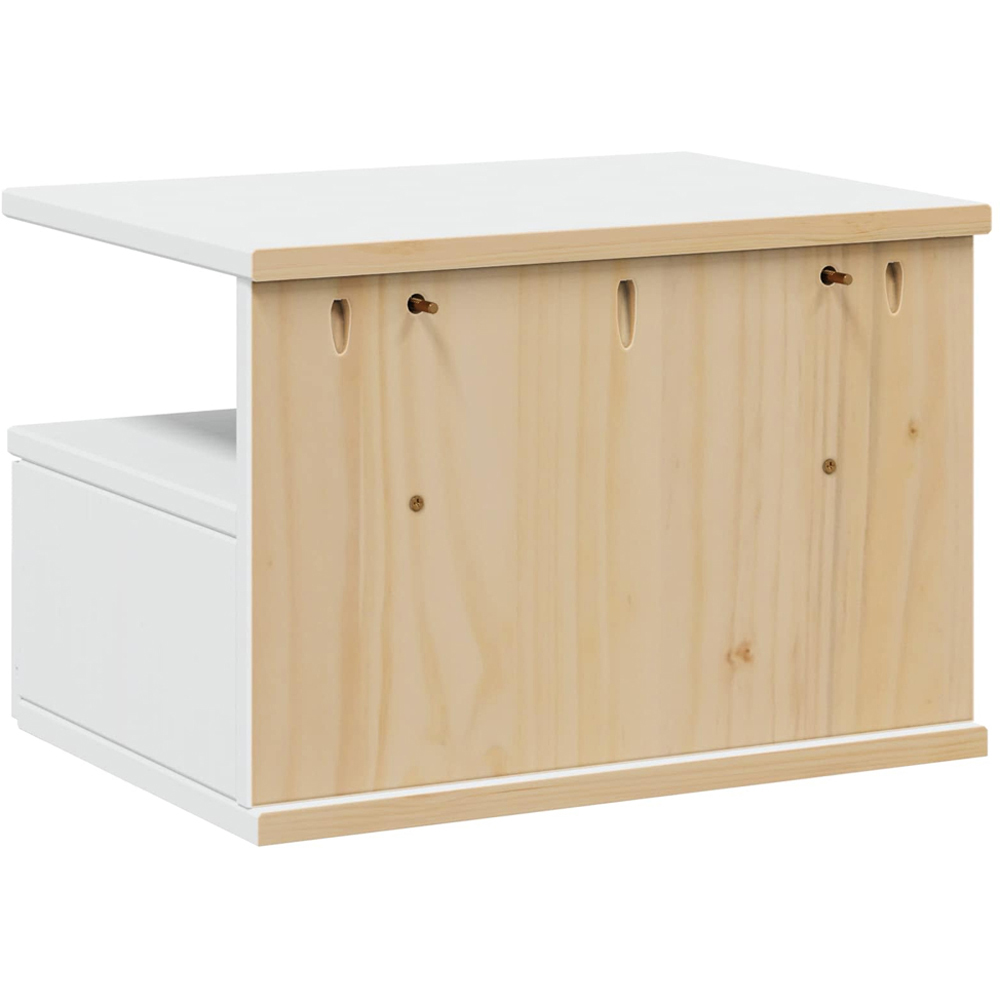 vidaXL Single Drawer 2 Shelf White Wall Mounted Bedside Cabinet Image 7