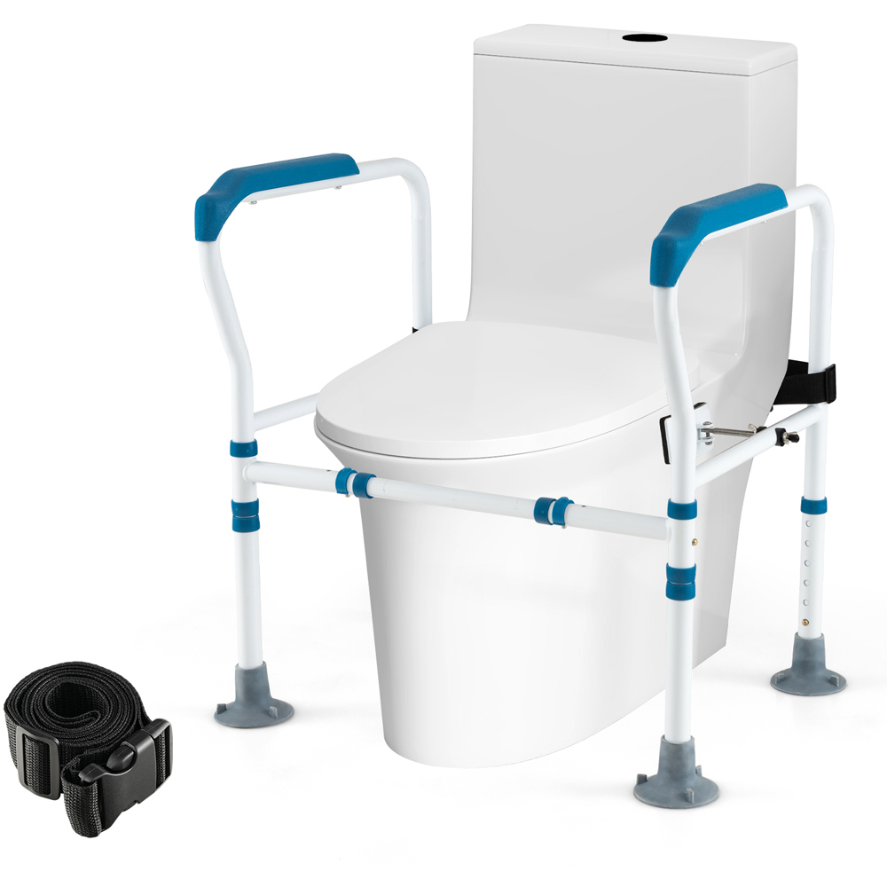 Costway Blue Stand Alone Toilet Safety Frame Image 3