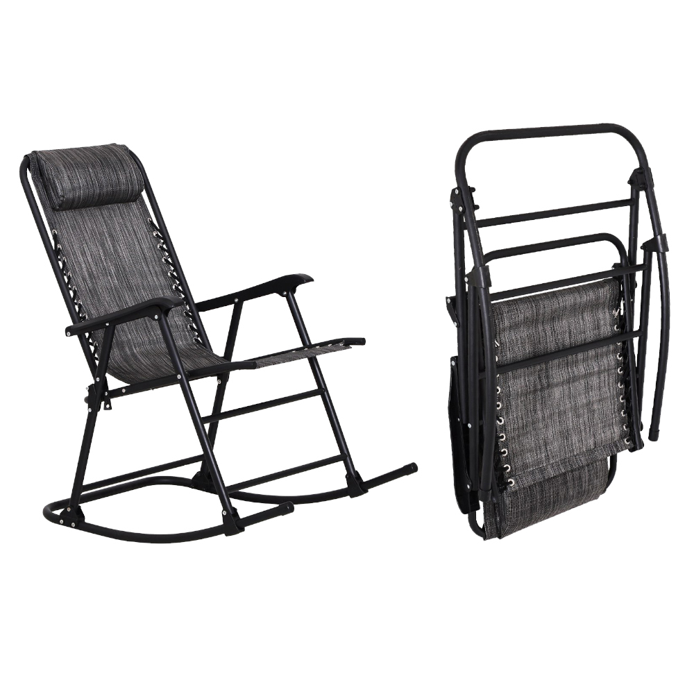 Outsunny Zero Gravity Folding Rocking Chair Grey Wilko