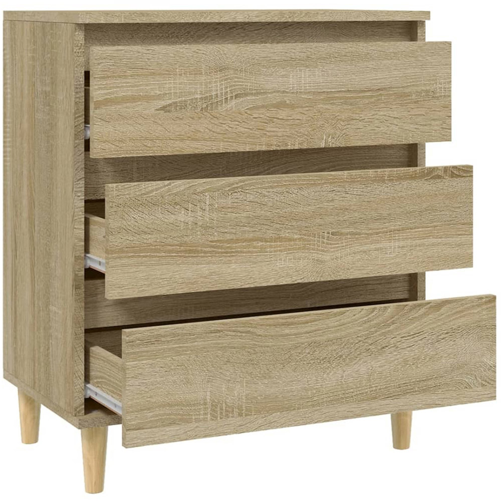 vidaXL Single Door Single Smoked Oak Sideboard Image 7