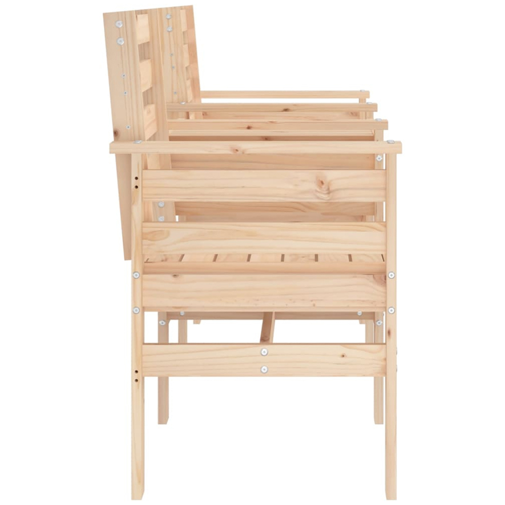 vidaXL 2 Seater Natural Solid Pine Wood Slatted Garden Companion Seat Image 4