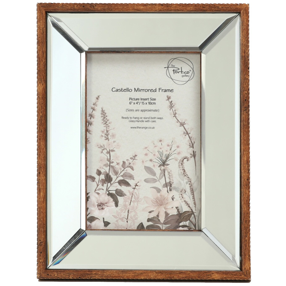 The Port. Co Gallery Castello Mirrored Brown Photo Frame 6 x 4 inch Image 1
