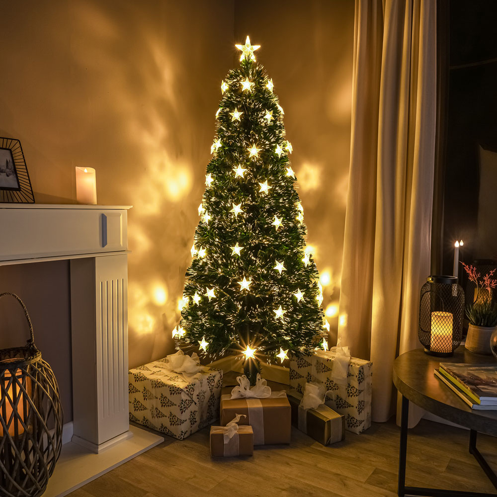 The Christmas Centre 42 Warm White LED Green Fibre Optic Artificial Xmas Tree 2ft Image 2