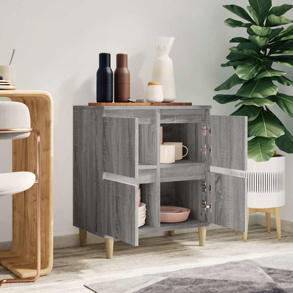 vidaXL 4 Door Grey Sonoma Wooden Sideboard Image 8