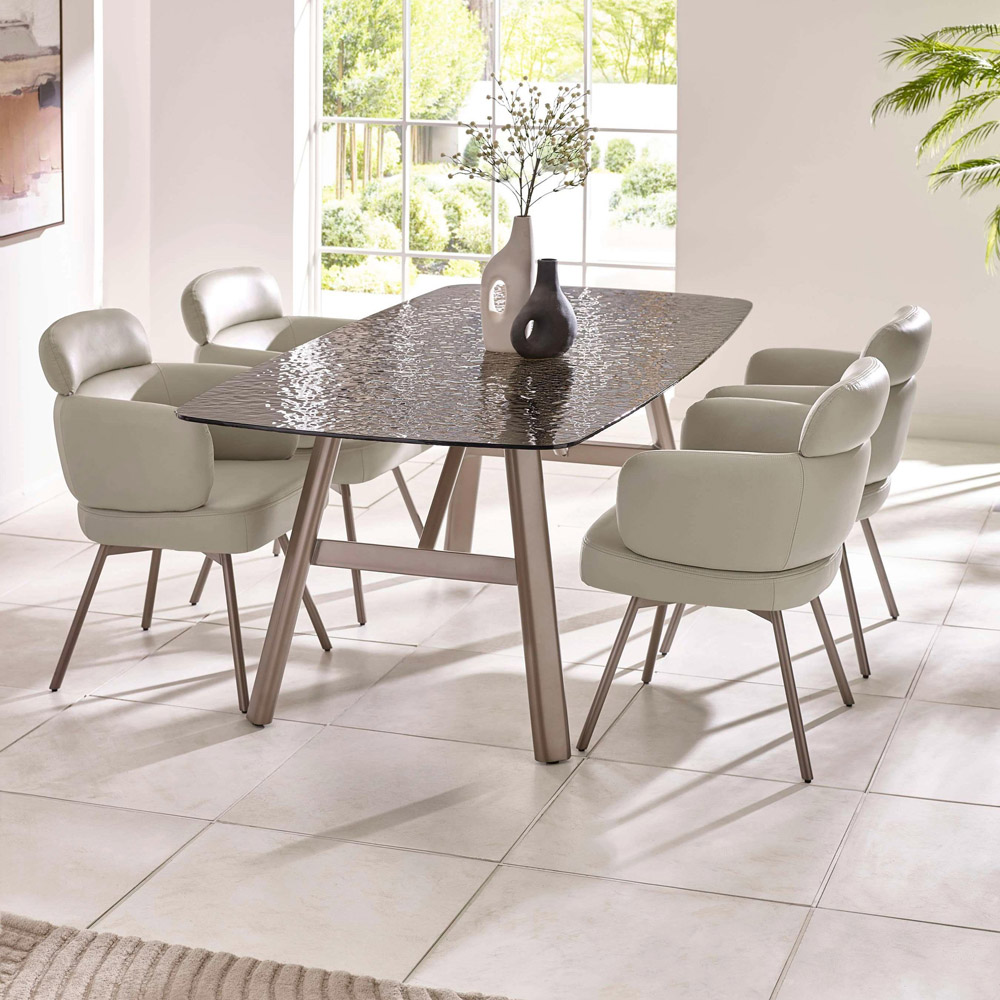 Julian Bowen Callisto Set of 2 Beige Faux Leather Swivel Dining Chair Image 7