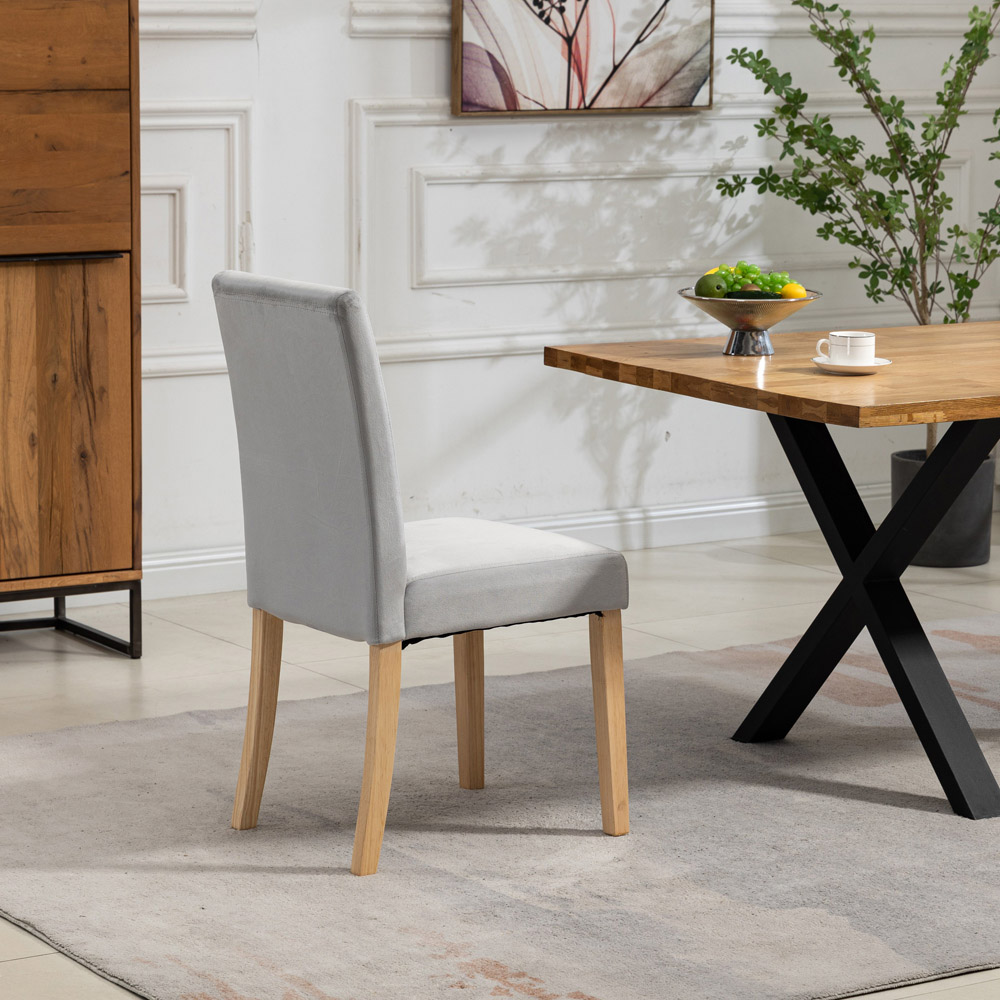 Artemis Home Maiolo Set of 2 Silver Velvet Dining Chair Image 5