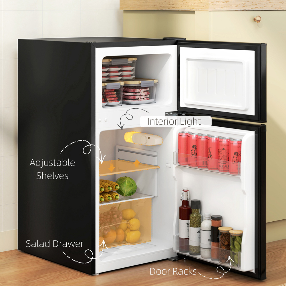 HOMCOM 800-128V70BK Black 88L Fridge Freezer Image 5