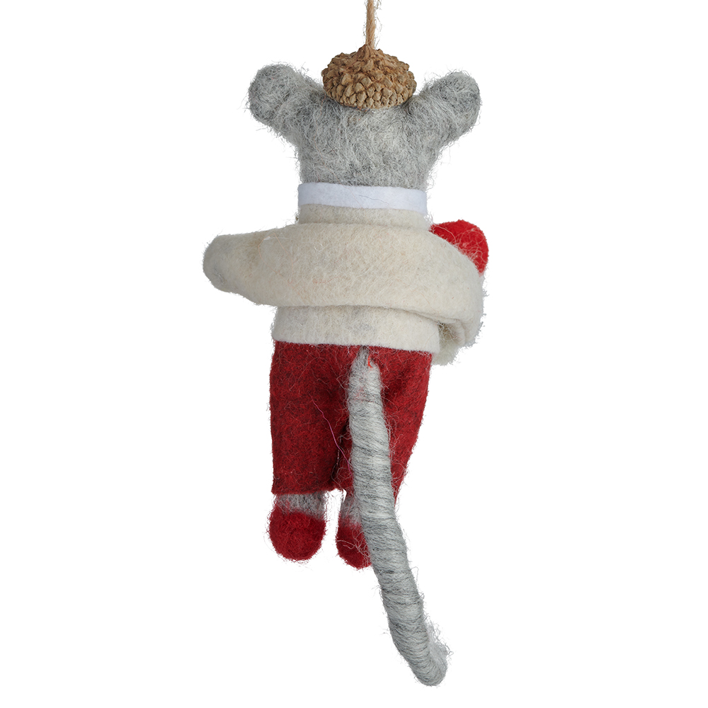 Wilko Winter Mouse in Shorts Decoration 4 Pack Image 3