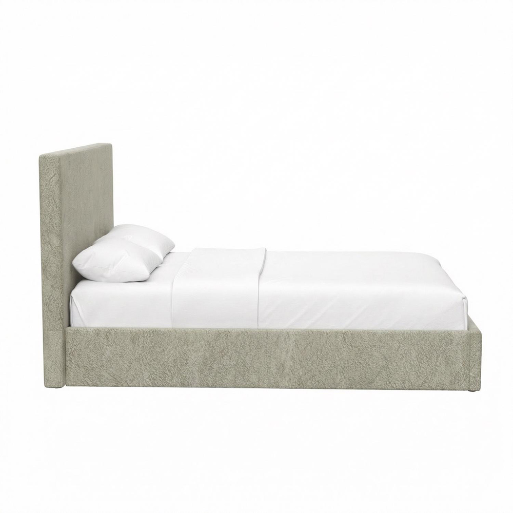 FWStyle Rufford Small Double Beige Sand Front Lift Ottoman Bed Frame with Padded Headboard Image 7