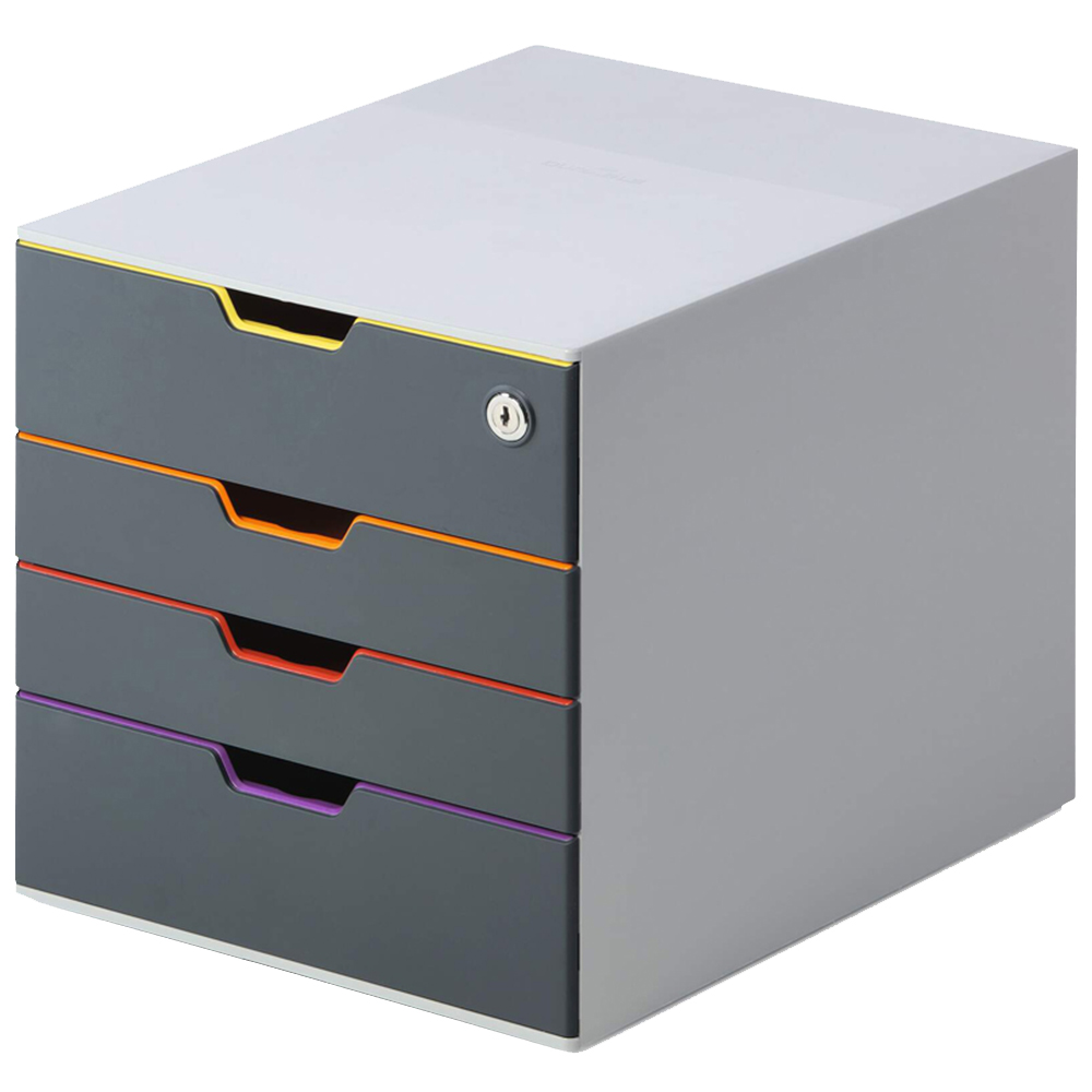 Durable VARICOLOR Safe A4+ 4 Drawer Lockable Colour Coded Desk Organiser Image 1