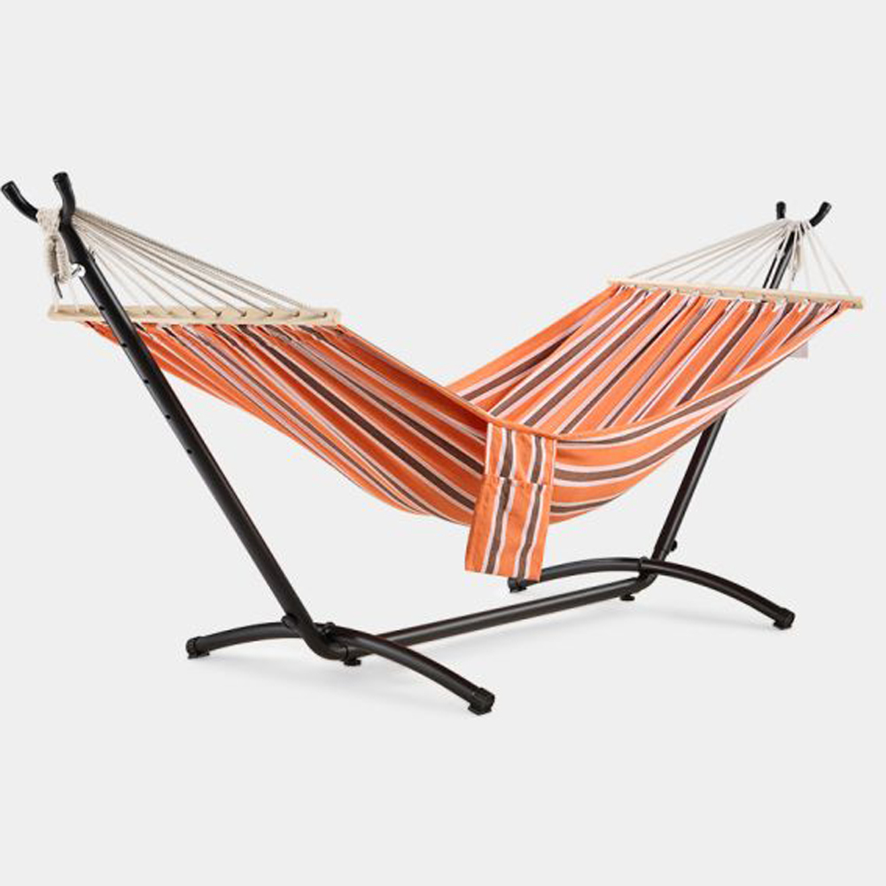 VonHaus Orange Hammock with Metal Frame Image 2