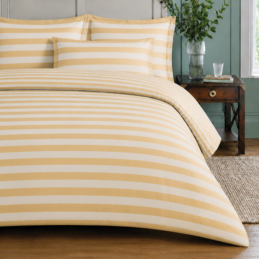 Sweet Dreams Single Lyndon Stripe Desert Sand Duvet Cover Set Image 1