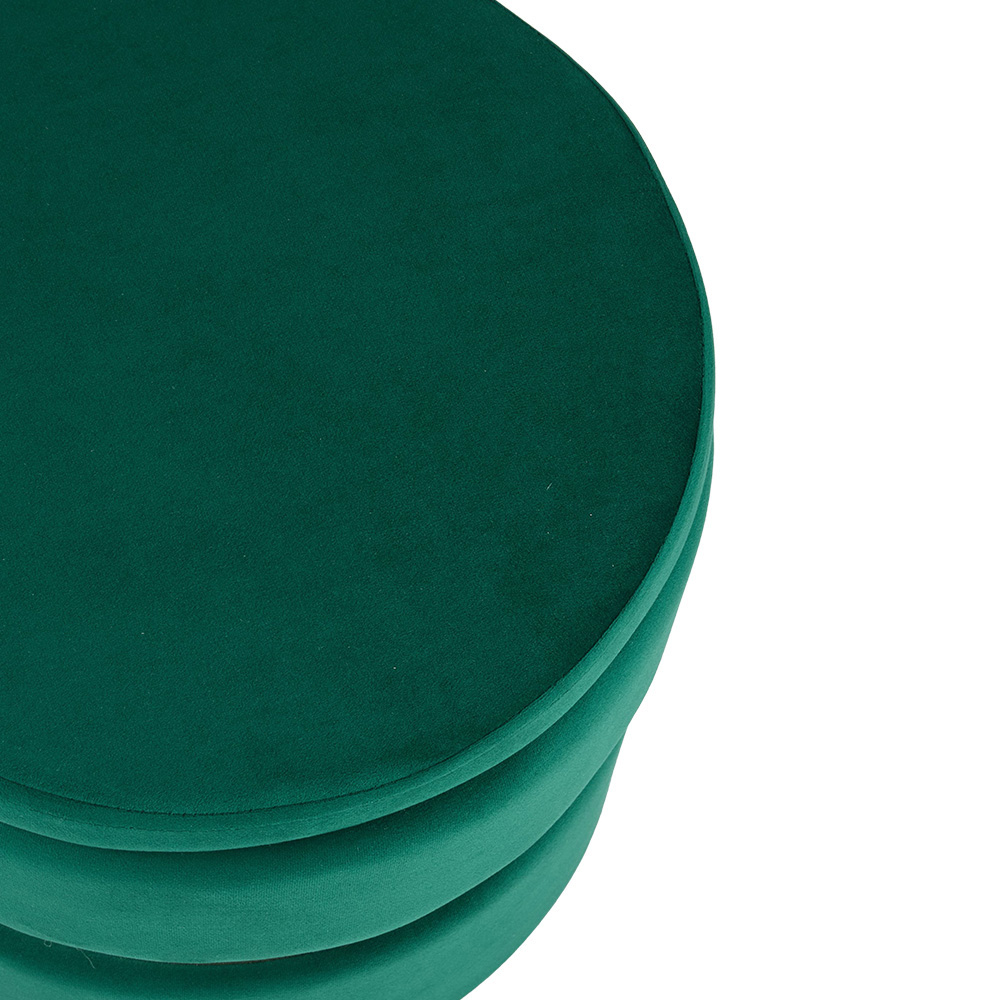 Living and Home Green Flannel Upholstered Storage Ottoman Image 6