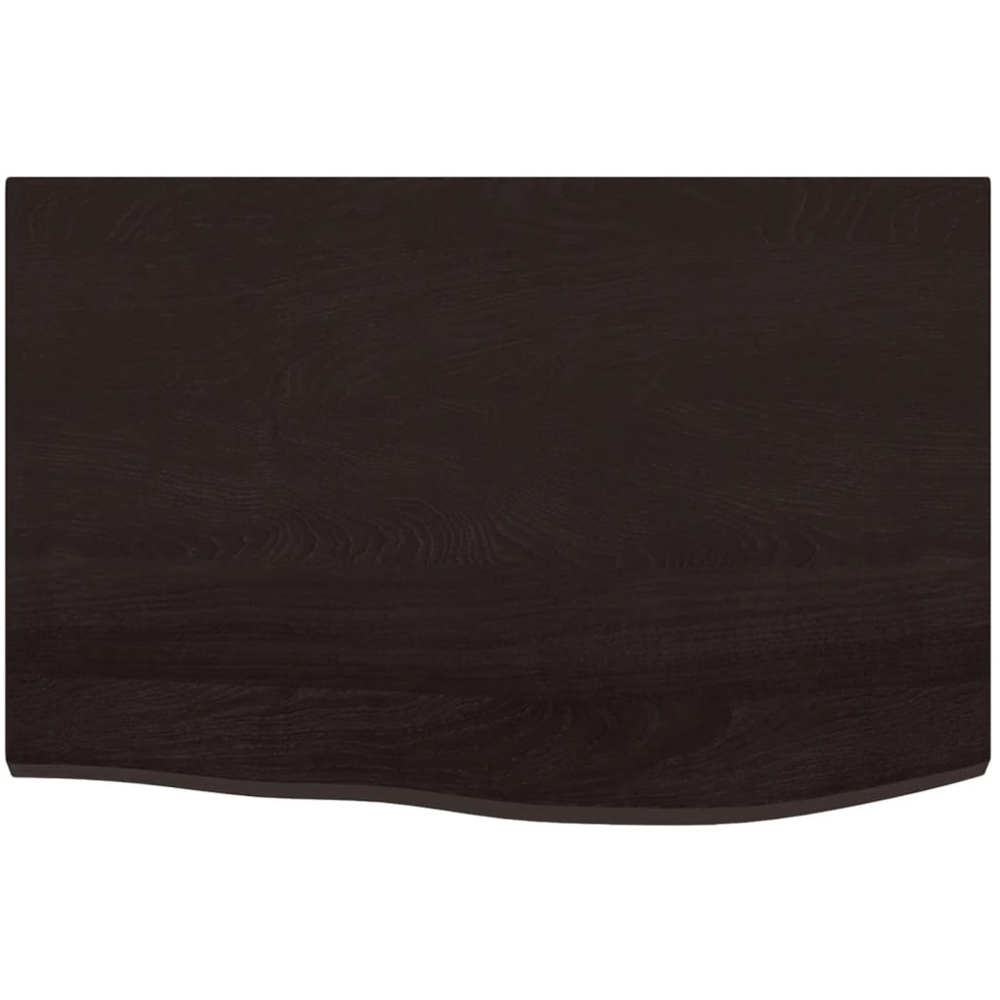 vidaXL 60cm Dark Brown Treated Solid Oak Wood Floating Wall Shelf Image 3
