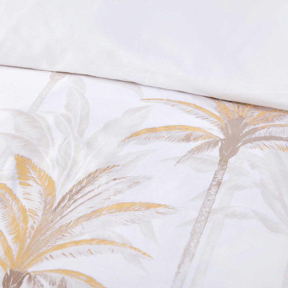 Palms Metallic Duvet Set Neutral Double Image 4