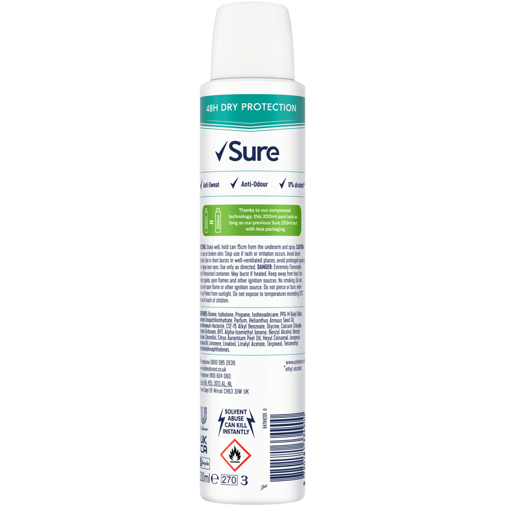 Sure Women Anti-Perspirant Aerosol Deodorant Shower Fresh Image 2