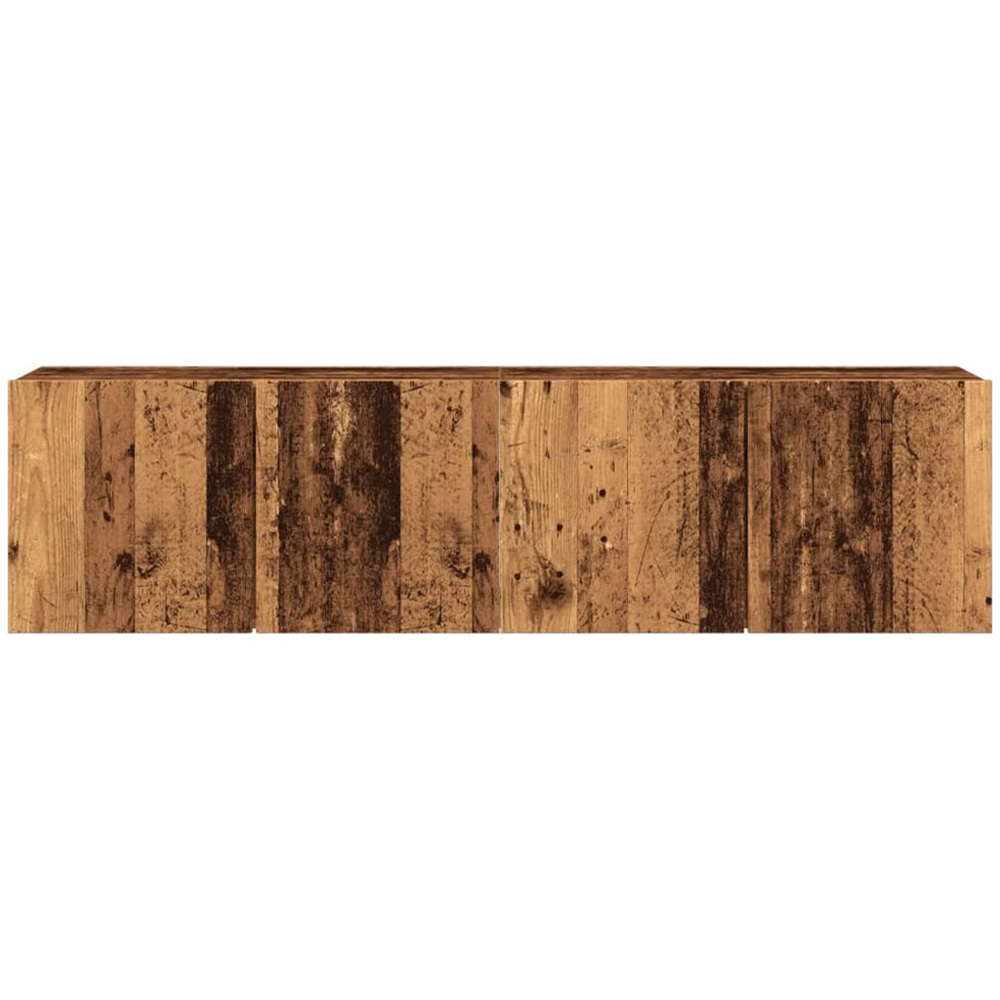 vidaXL 2 Door Old Wood Wall Mounted TV Cabinet Set of 2 Image 4