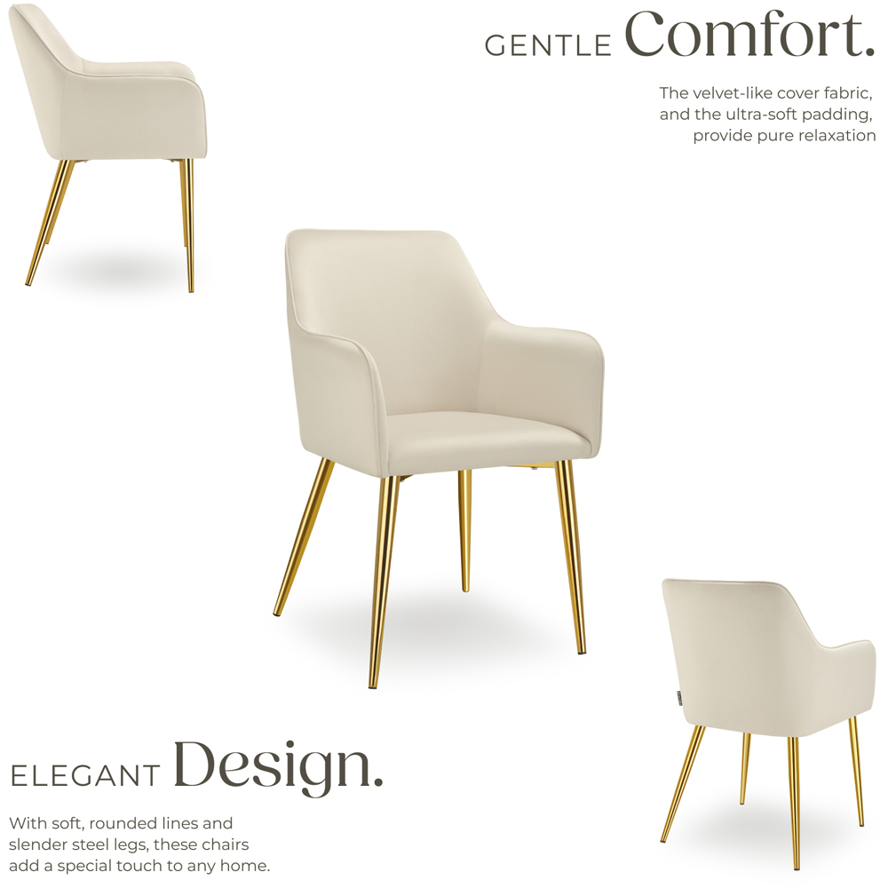 tectake Avane Set of 6 Velvet Dining Chair Image 3