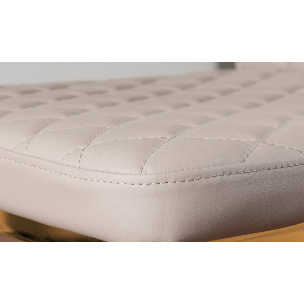 Furniturebox Valera Set of 4 Cappuccino and Gold Faux Leather Dining Chair Image 9