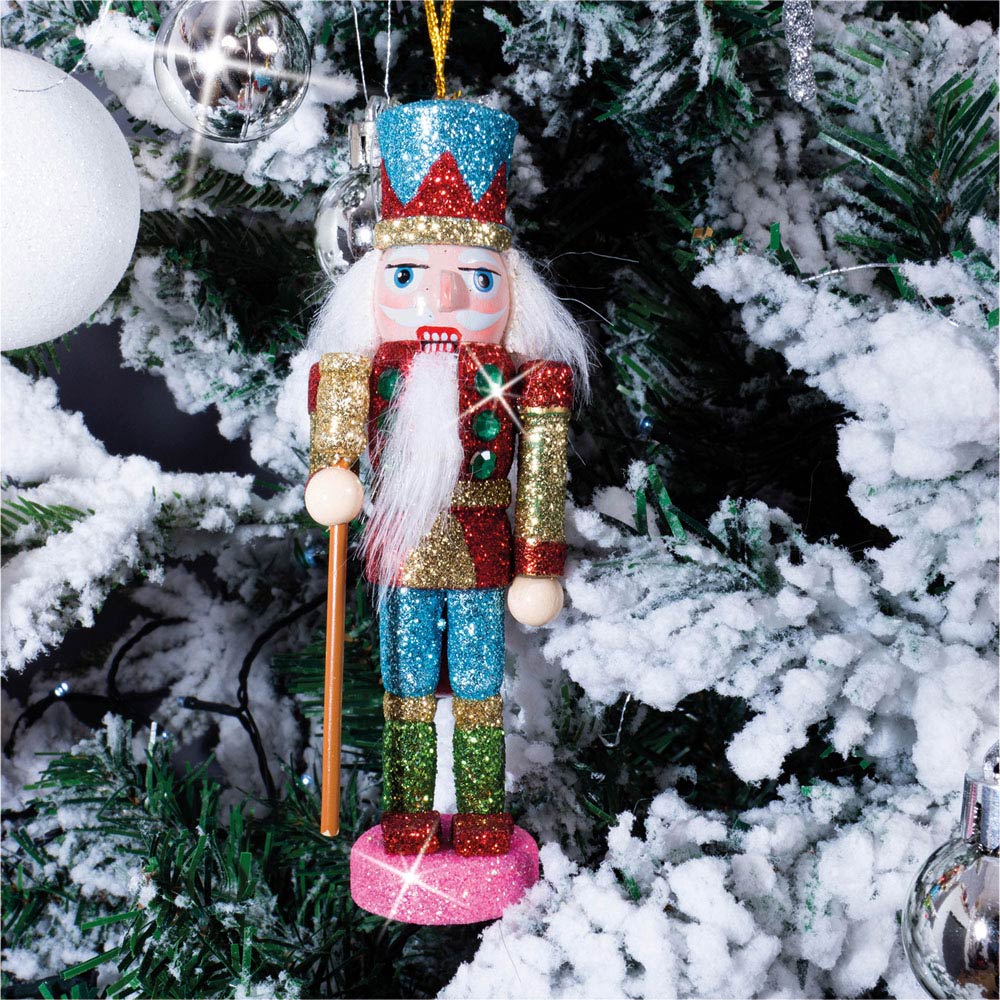 St Helens Blue Hat Multicolour Nutcracker Christmas Tree Decoration Image 2